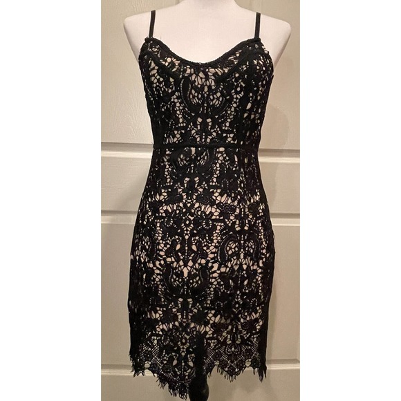 Few Moda Dresses & Skirts - Few Moda Black Crochet Dress Womens Size Small Wedding Prom sleeveless mini